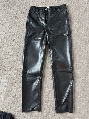 Wilfred Black Faux Leather High-Rise Pants